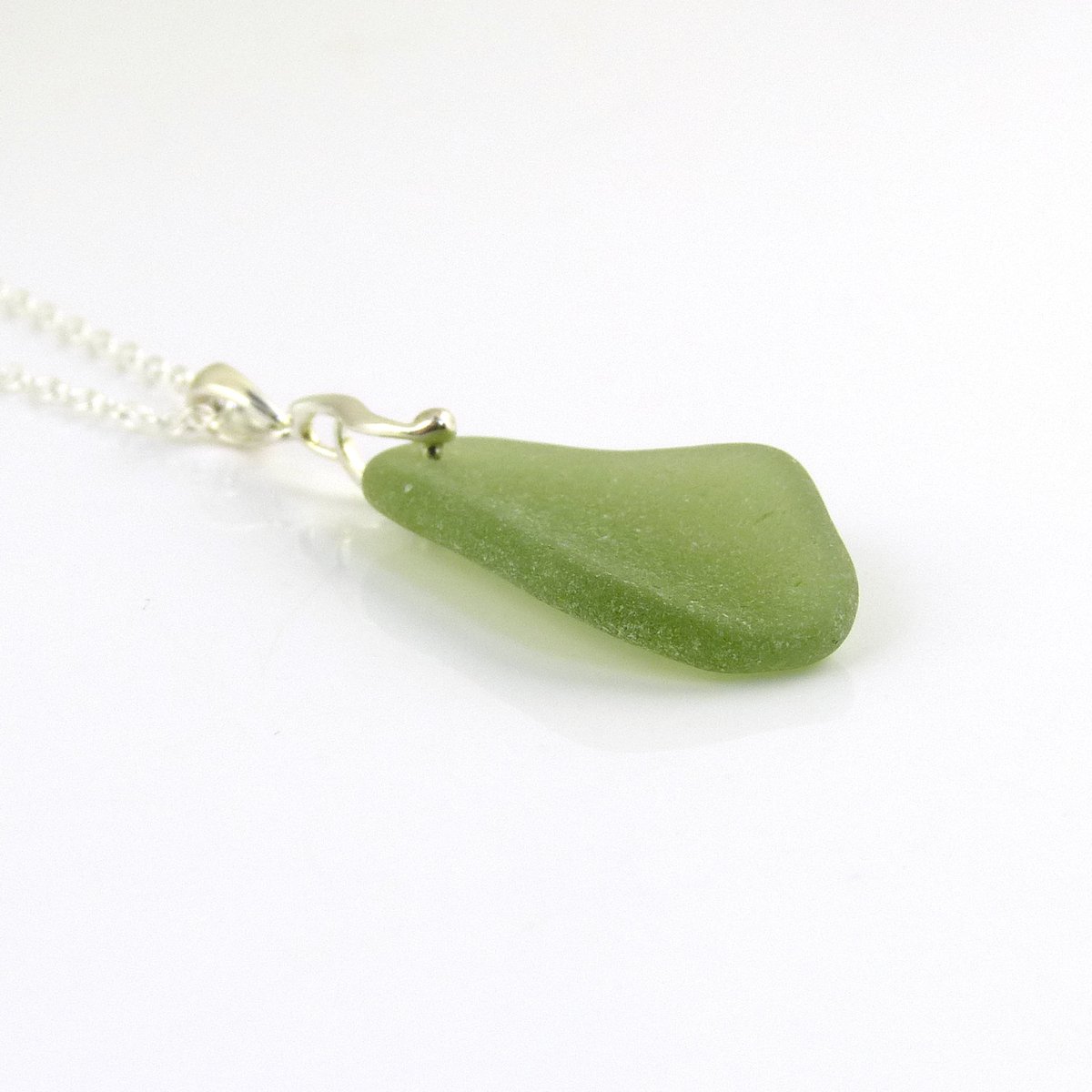 Deep Sage Sea Glass Pendant, Beach Glass, Seaglass Pendant MAYA tuppu.net/b75490be #warkworth #northumberland #EarlyBiz #shopindie #UKGiftAM #HandmadeHour #supportsmallbusiness #thestrandline #Etsy #UKGiftHour #MermaidsTears