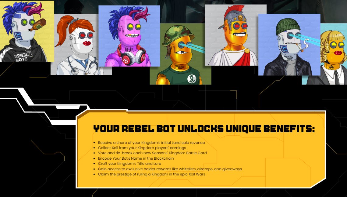 REBEL_BOTS's tweet photo. 🤖Have you checked out our updated Rebel Bot NFT page which talks about holder perks?

👑https://t.co/1OPkOu34mz

👀There may be some exciting💨announcements💧 coming down the pipeline for Rebel Bot holders🤫 https://t.co/8LfyhB5IFK