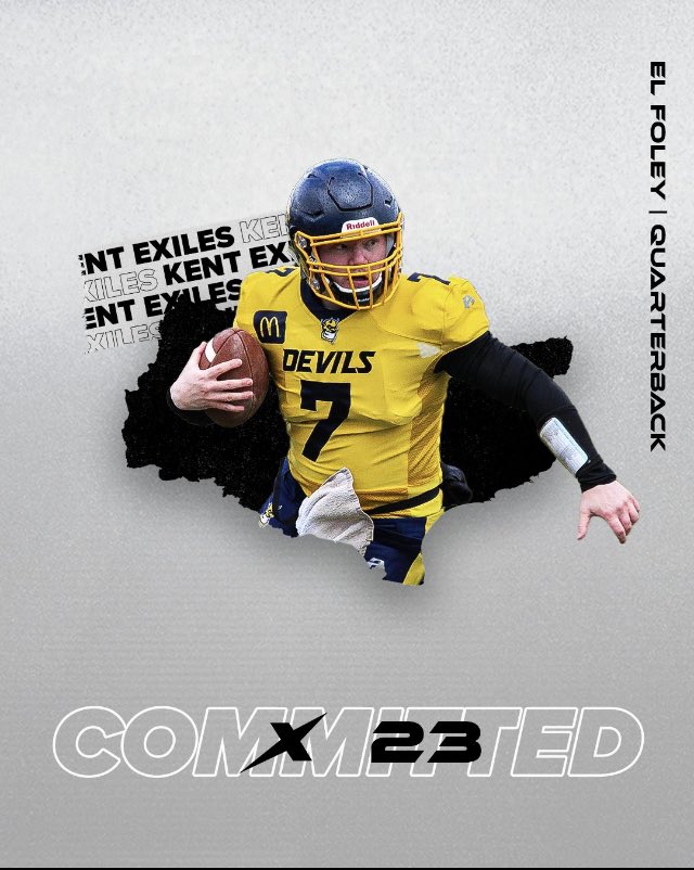 Quarterback @elfoley93 signs with the Exiles for 2023!✍️

El has transferred from Norwich Devils; having played many years for the Devils, El will be looking to gain experience and prove his ability in the prem!

We look forward to seeing you balling out as an Exile!🙅🏼

#bafa