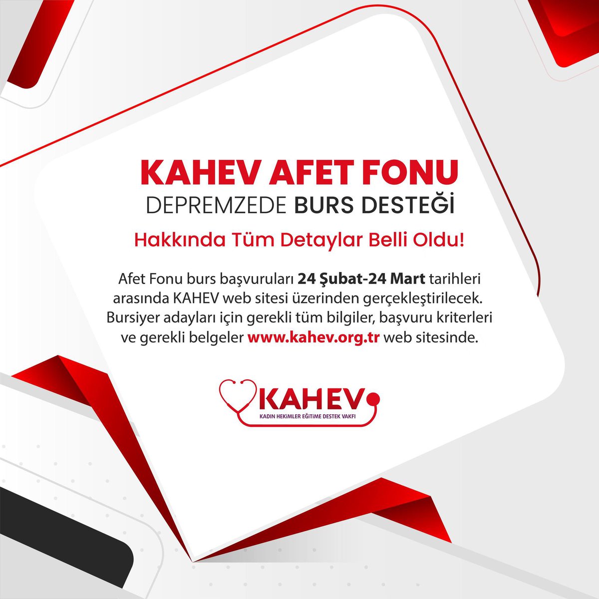 KAHEV Afet Fonu Depremzede Burs Desteği hakkında tüm detaylar belli oldu!

Afet Fonu burs başvuruları 24 Şubat - 24 Mart tarihleri arasında KAHEV web sitesi üzerinden gerçekleştirilecek. 

#kahev #kahevafetfonu #bursbaşvurusu #depremzede #eğitim #burs #bursiyer #deprem