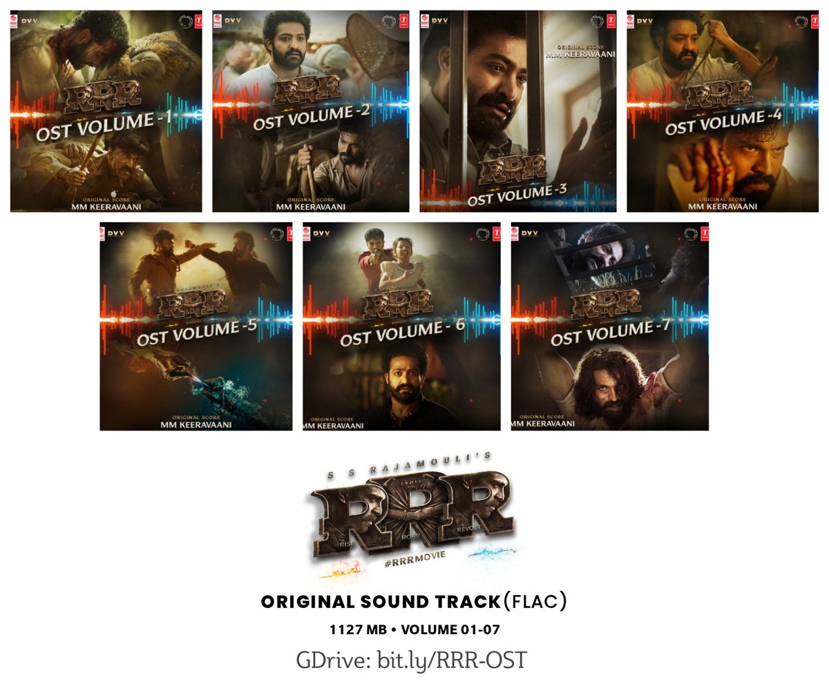 Quality_Pixels's tweet photo. #RRR Original Sound Track (OST) in FLAC Audios.
Size: 1127 MB β’ Volume 01-07
Drive: https://t.co/pN6fld4aPO
@mmkeeravaani #RRROst #RRRbgm #FLACAudiosFromQP https://t.co/T0HCppTr04
