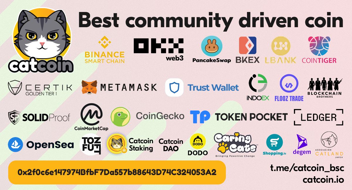 New airdrop: Catcoin
Reward: 1M $CATS
Listed on: PancakeSwap, Lbank &amp; More Exchange
Distribution date: Every 24 Hours

🔗Airdrop Link: t.me/AirdropNinja36…

#bitcoin
#litecoin
#binance
#coinbase
#cryptocurrency
#airdrop