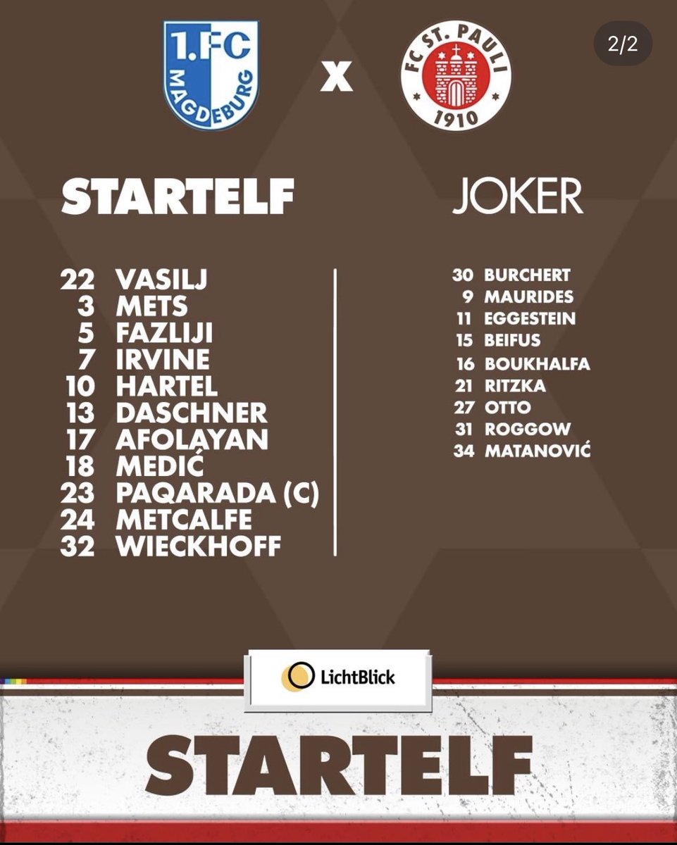 🇩🇪 🇪🇪 || Karol Mets starts for St. Pauli in the 2.Bundesliga as they take on FC Magdeburg. 

Mets has a 100% league record so far with 3 wins from 3 and yet to concede a goal 🫡