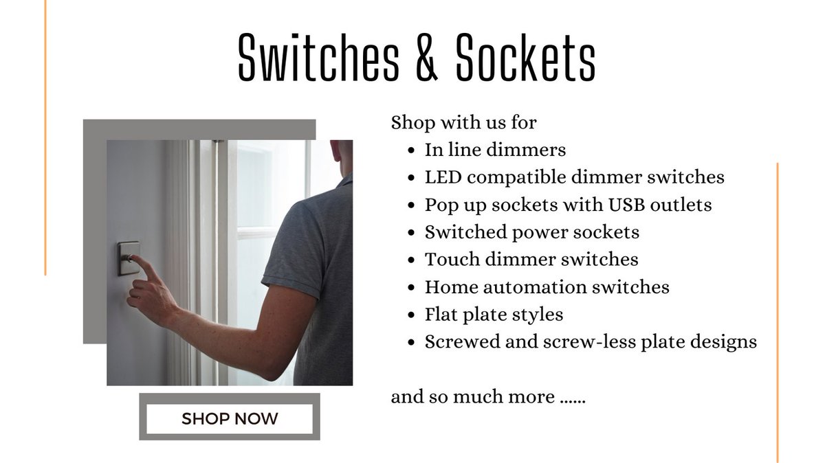 The Best Switches and Sockets Around!!

#downlightsdirect #switches #switchesandsockets #sockets #dimmer #dimmerswitches #lightswitches #fusedspurs #doublepoleswitches #fanisolator #fanisolatorswitches #blankplates #lightingdesign #lighting #kitchen #bathroom #comerciallighting