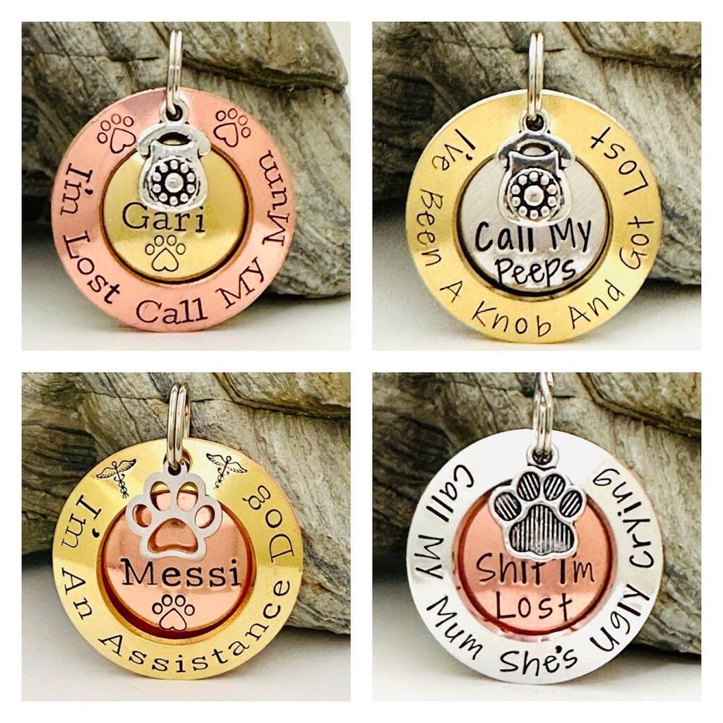 Personalised dog identity tags made this week which is your favourite? #dogtags #dogs #dogtagswithswag #dogtagsfordogs #doglovers #pettag #pettags #pettagscustom #petid #petidtag #petidtags #petaccessories #petsafety #petaccesories #fashionfordogs #bestd… instagr.am/p/CozRQZ2oOiB/