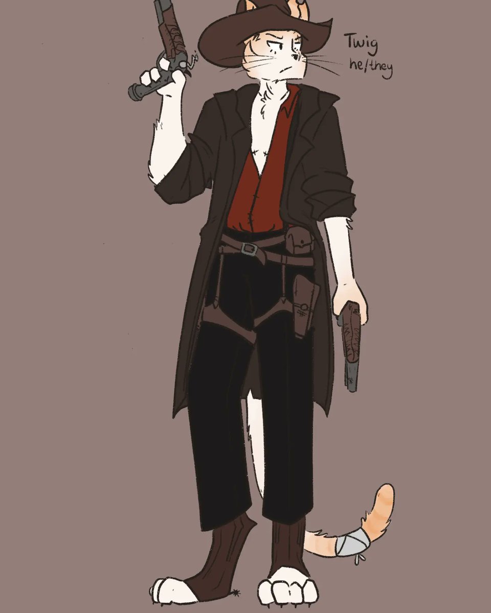 clean_marsalt's tweet photo. Twig <3
I joined a new campaign and therefore need a new character!! Enter twig!!
Twig is a cowboy and he will shoot you if you move.
.
.
[#dndart #dnd5e #characterdesign ] https://t.co/mEqNo5ODBS