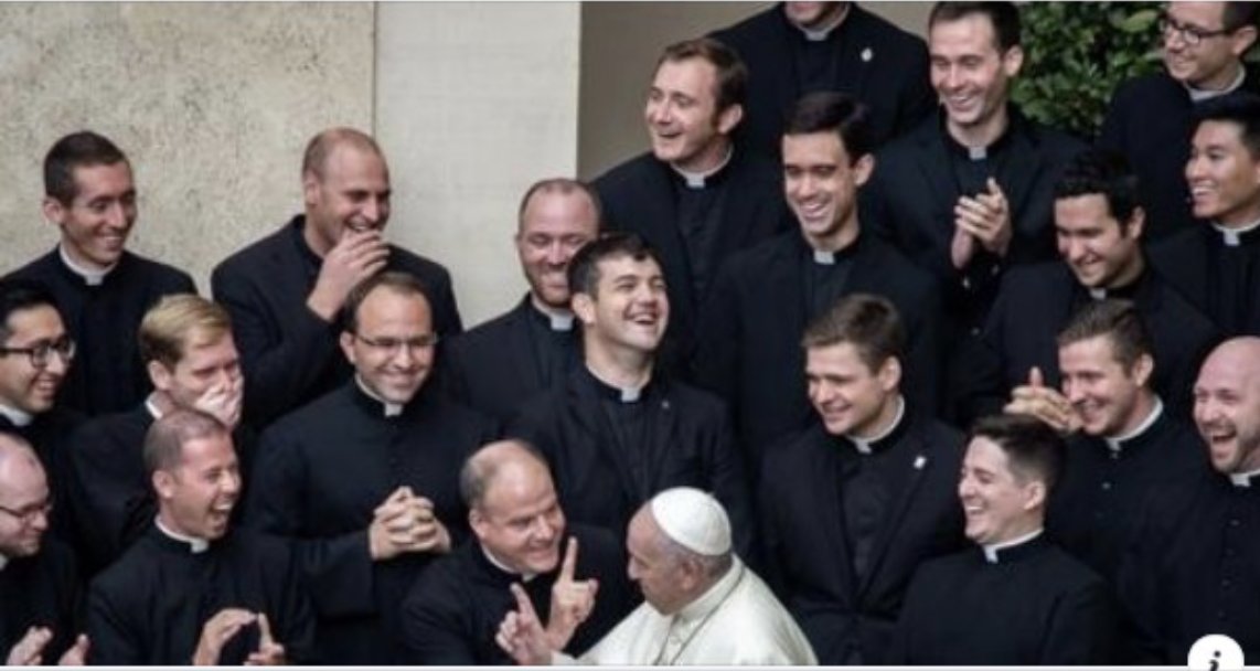 ProtecttheFaith's tweet photo. This is what happens when the cult of personality trumps the sensus fidei 

I'm astounded at the looks of delight on the faces of these priests https://t.co/zZos34Rw1J