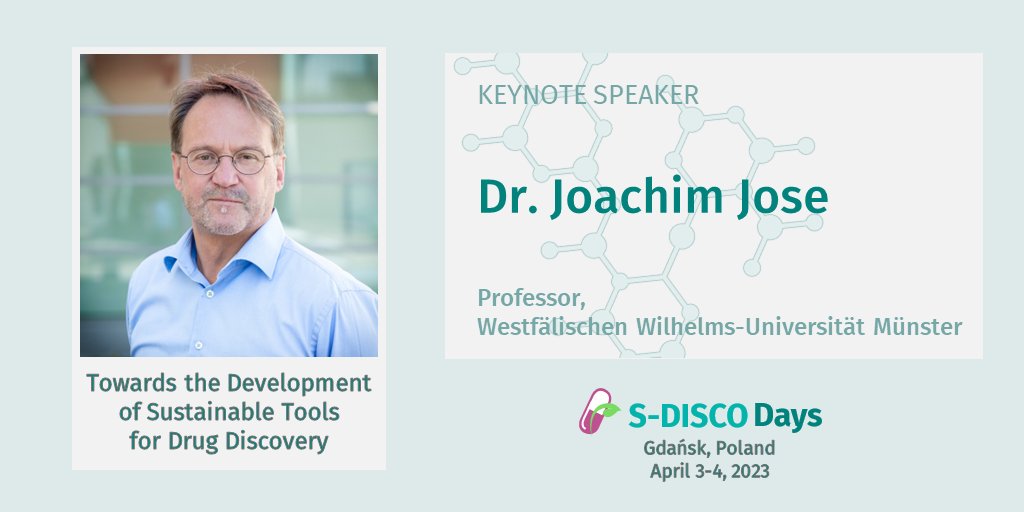 sdiscodays's tweet photo. We're honored to have Prof. Dr. Joachim Jose as our first speaker, sharing his expertise in his talk "Towards the Development of Sustainable Tools for Drug Discovery."

Get ready to dive into the world of sustainable drug discovery with this and many other insightful discussions! https://t.co/7Jy8Wq5vLK