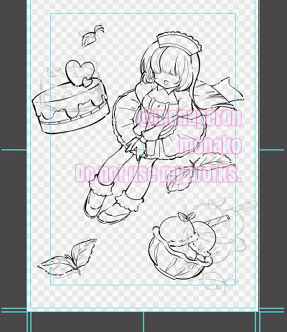 【絵進捗】ふぁぼれた新作もじわじわ進めてます~。創作メカクレちゃんで二色刷り風便箋が作れたら...! 