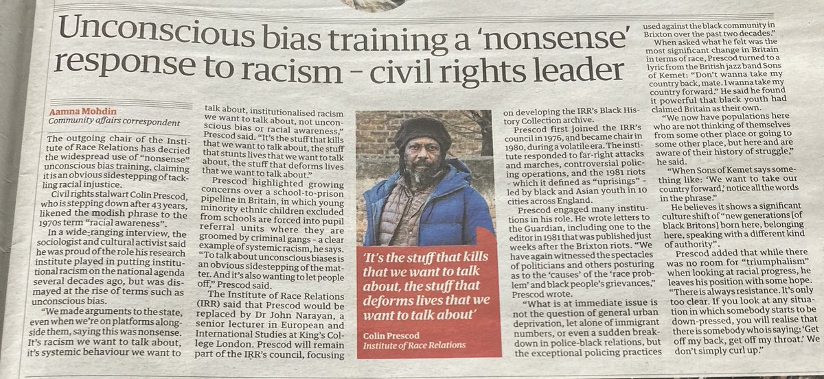 draperel's tweet photo. ‘It’s racism we want to talk about, it’s systemic behaviour we want to talk about, institutionalised racism we want to talk about..the stuff that kills…stunts lives …the stuff that deforms lives that we want to talk about.” #ColinPrescod outgoing chair of IRR after 43 years ⬇️ https://t.co/JjkqzUBaDt