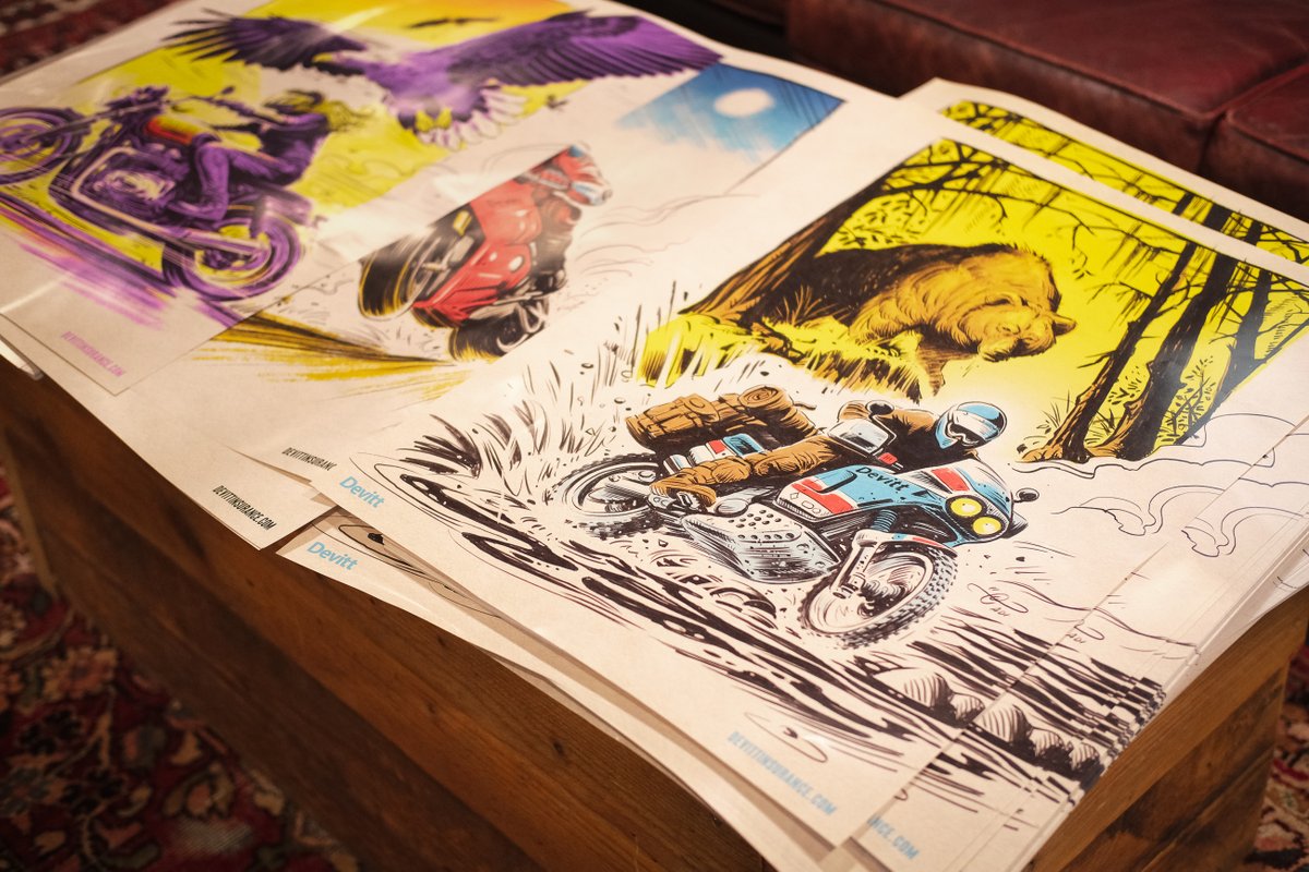 DevittInsurance's tweet photo. Brighten up your garage, office or bedroom with one of these exclusive motorcycle prints by @Adi_Gilbert, available for free on our London Motorcycle Show stand.
#99SecondsStudio #DevittInsurance #LMS2023 #MCNShow https://t.co/xFTjyaURMl