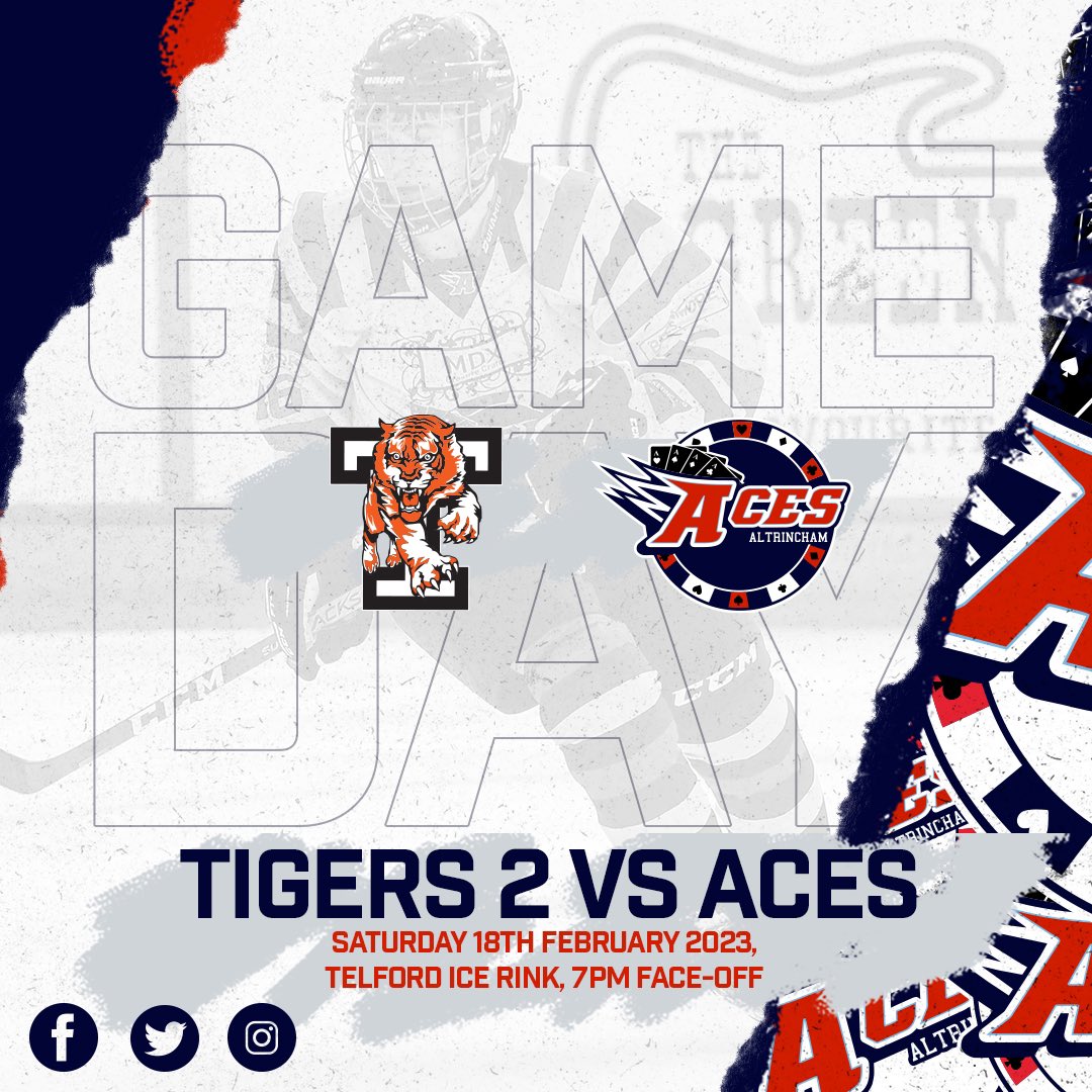 AltyAces's tweet photo. ๐จGAMEDAY๐จ
HERE.WE.GO! Itโs another Aces GAMEDAY, and the first of our #doubleheaderweekend. If youโre travelling with us today, we canโt wait to hear you!
๐ @Telford_Tigers
๐
Sat 18th Feb 2023
โฐ 7pm
๐ Telford Ice Rink
โฆ๏ธโ ๏ธโค๏ธโฃ๏ธ
#aces #altrincham #gameon #tigers2vsaces https://t.co/Tu2OmsrMCj