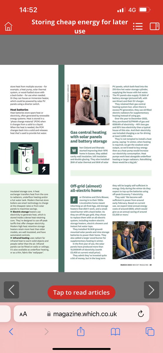 robertjwhitney's tweet photo. Great to see the March 2023 @WhichUK feature on #alternativeheating and #electricthermalstoreboilers listed as alternative heating technologies - good explanation too! The @tepeoheat ZEB falls within the sub category of #modernthermalstoreboilers 📲⚡️🔋♨️ https://t.co/lyfUq1wNR7