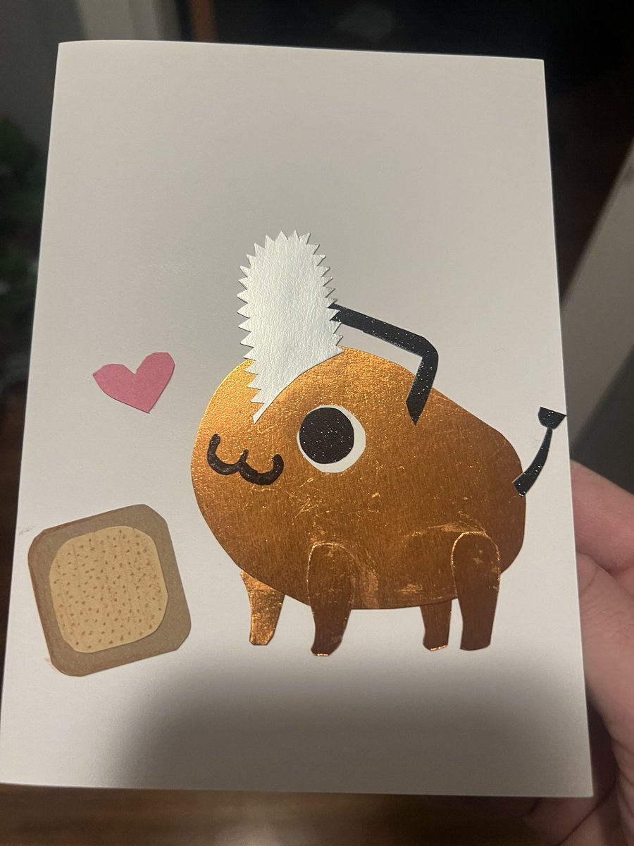 LGoblin716's tweet photo. My gf made me the best valentines card ever! Homemade > mass made. #pochita #anime #weeb #homemade https://t.co/KTRuRAiiiD
