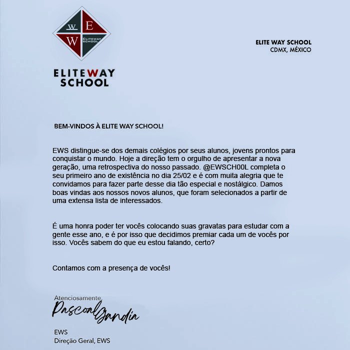 O nosso querido diretor pediu pra gente avisar que o #𝐄𝐖𝐒𝐂umpleαños tá chegando! Para os antigos, um dia para relembrar esse ano incrível juntos. Para os novos, um dia para serem premiados. O que será que vem ai?