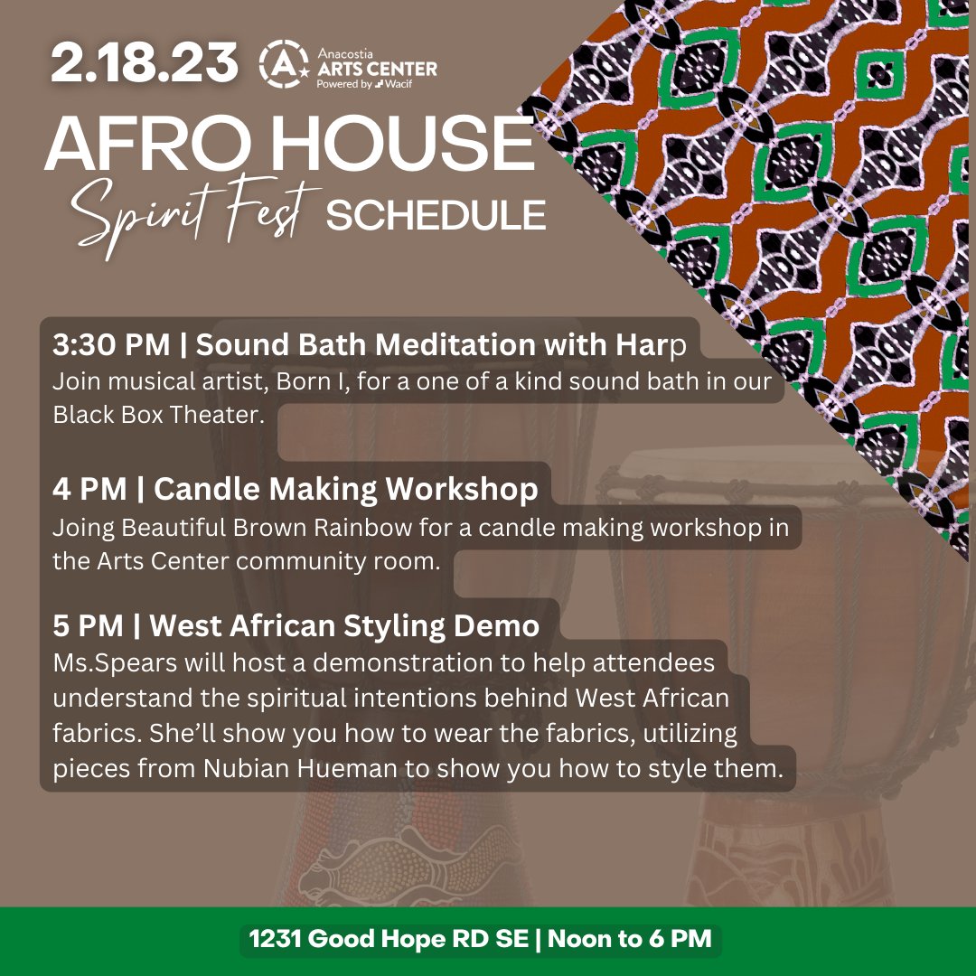 AnacostiaArts's tweet image. #AfroHouse starts NOW! 1231 Good Hope RD SE

#202creates #anacostia