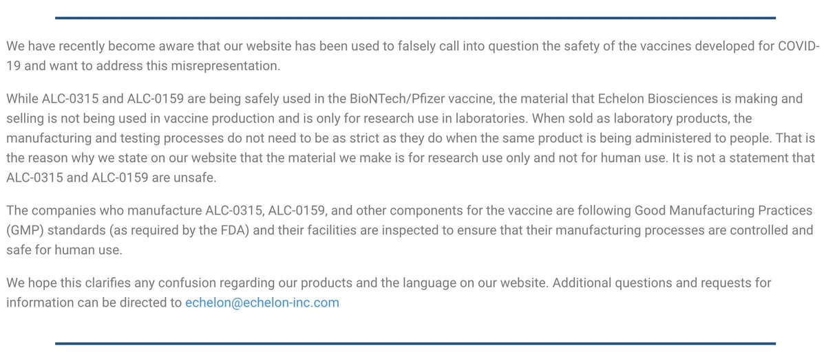 JesslovesMJK's tweet photo. Pertaining to cationic lipids: are Mdrna/Fizer abiding by Good Manufacturing Practices as 'required by the FDA'? Are their facilities being inspected to ensure quality control and the exclusive use of commercial-grade materials safe for human use? Asking for a friend. #labgrade? https://t.co/LIxx6szjY5