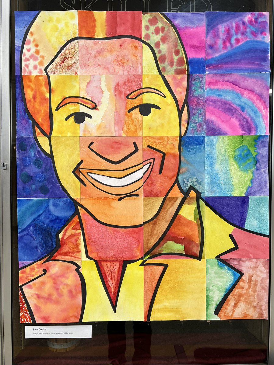 Huge shoutout to <a href="/FultonHSArt/">Caitlin Seidler</a> and @HaskellLaney for the art projects their students did to support Black History Month and our theme of Activism through Music! Each square was done by a different student. Breathtaking!