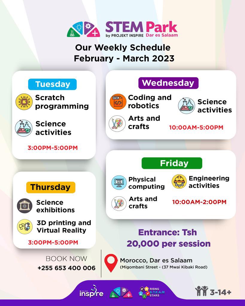 @simbahd @kaimollel @mBongo @05_kemmie @ProjektInspire @MaggieNnko Well.. next weekend we have a Planetarium showing as well.. but Karibu any Saturday. We have as well weekly schedule @ProjektInspire  #sayansitanzania