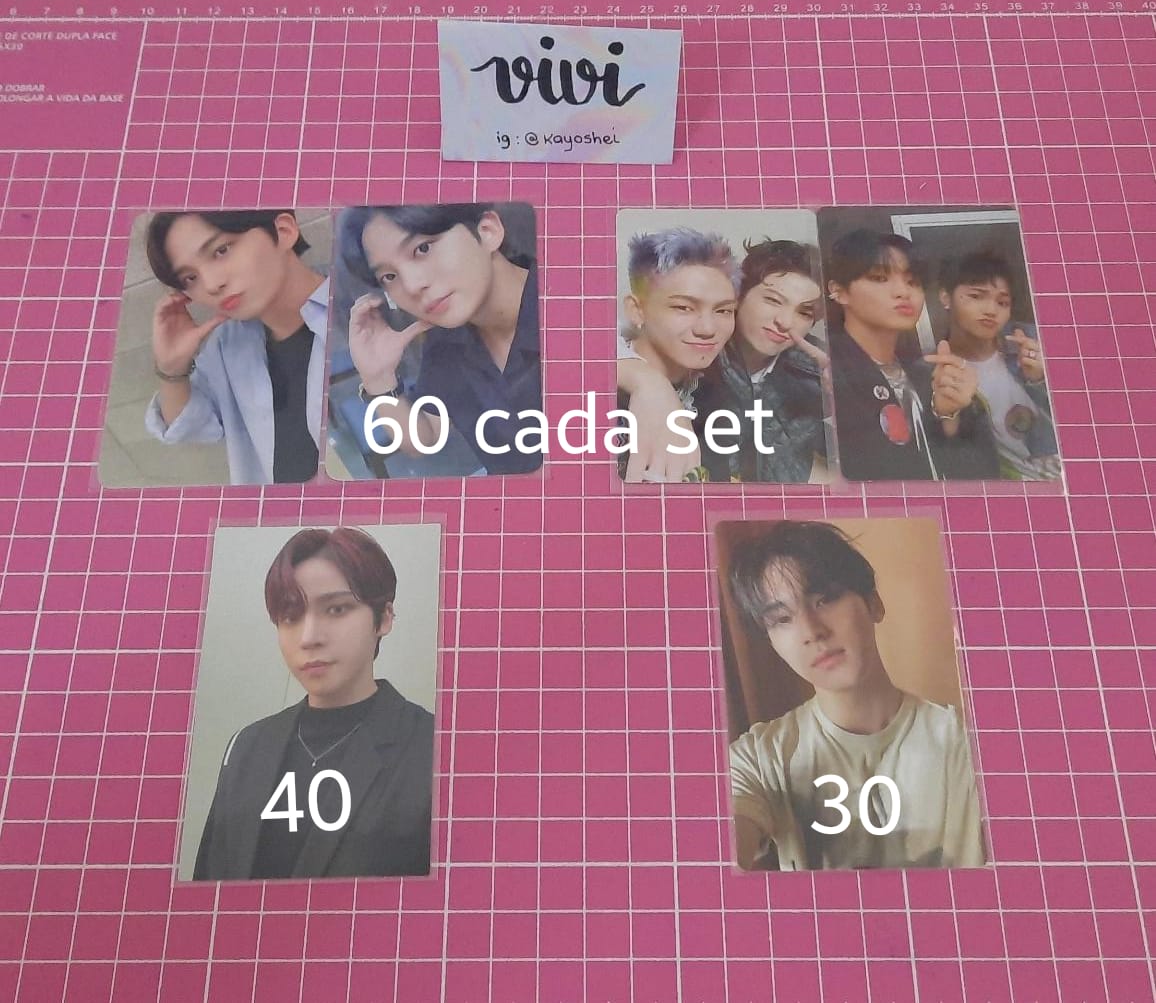 jakeyeclt's tweet photo. 🍒 { VENDA/VENDO } ATEEZ (yunho e jongho), SEVENTEEN (mingyu), TREASURE (jihoon, doyoung, hyunsuk e junghwan) 

> possuo APENAS feedbacks POSITIVOS. 
> valores com frete incluso
> mando mais fotos na dm https://t.co/ARlrXXcnv1