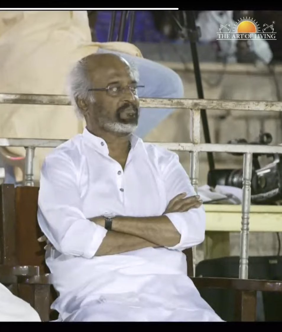 #Thalaivar at art of living #mahashivarathri celebrations.