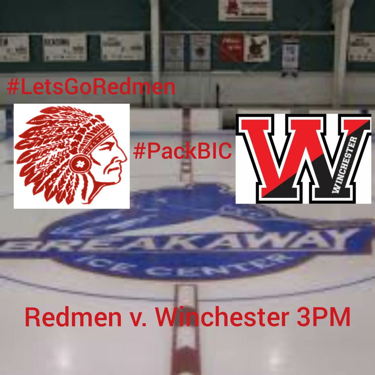 TMHSHOCKEY's tweet photo. **GAMEDAY** Redmen host Winchester 3PM puck drop!! #LetsGoRedmem #PackBIC @MassHSHockey @MHLbbiglive @HNIBonline @MassNZ @In_The_Slot https://t.co/ASYYjAX4EI