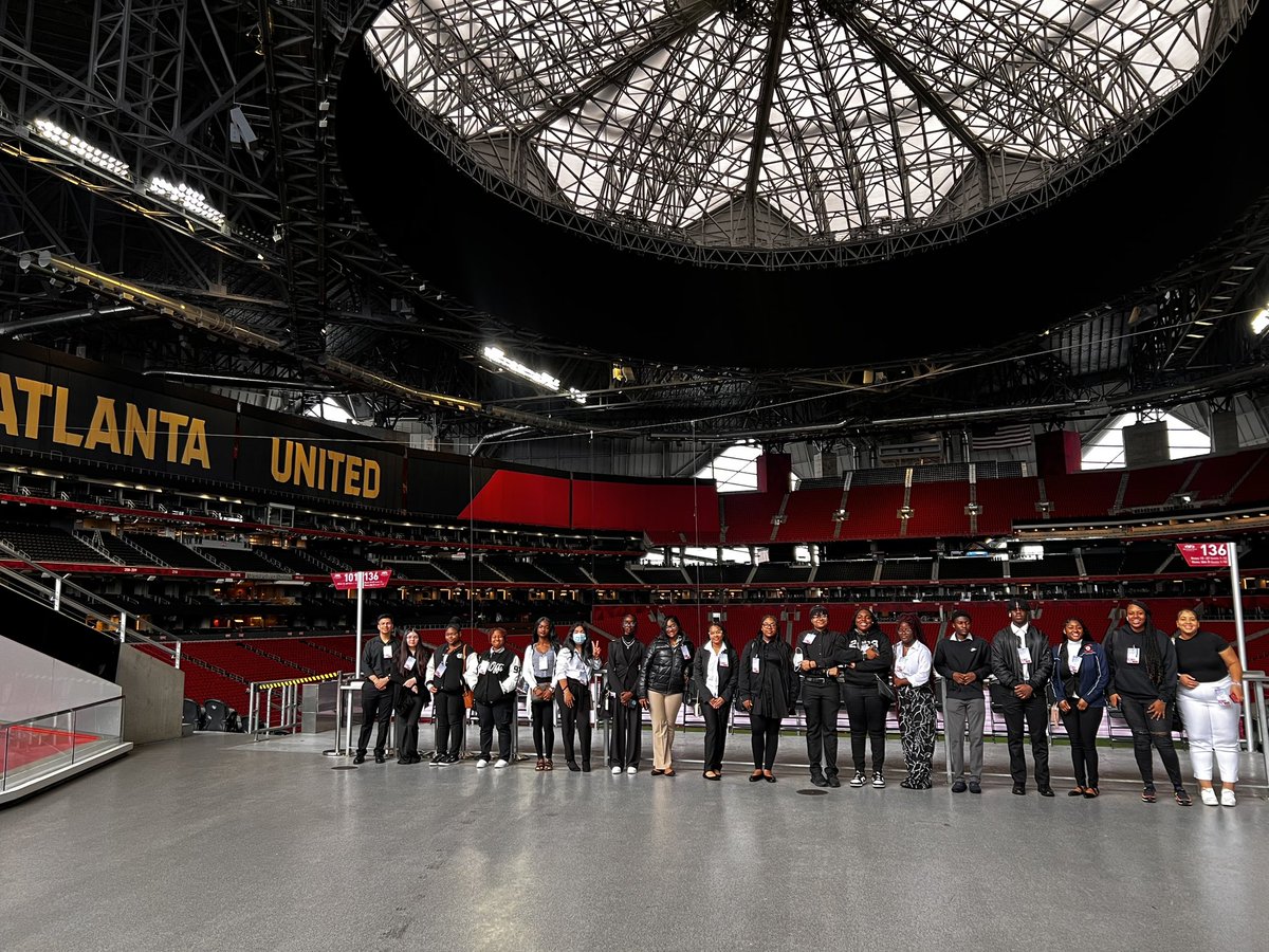 FBLAMMHS's tweet photo. Some of @MundysMillHS FBLA and DECA members had the opportunity to tour the Mercedes Benz Stadium. 
#georgiafbla #georgiadeca https://t.co/Enh47Dic56