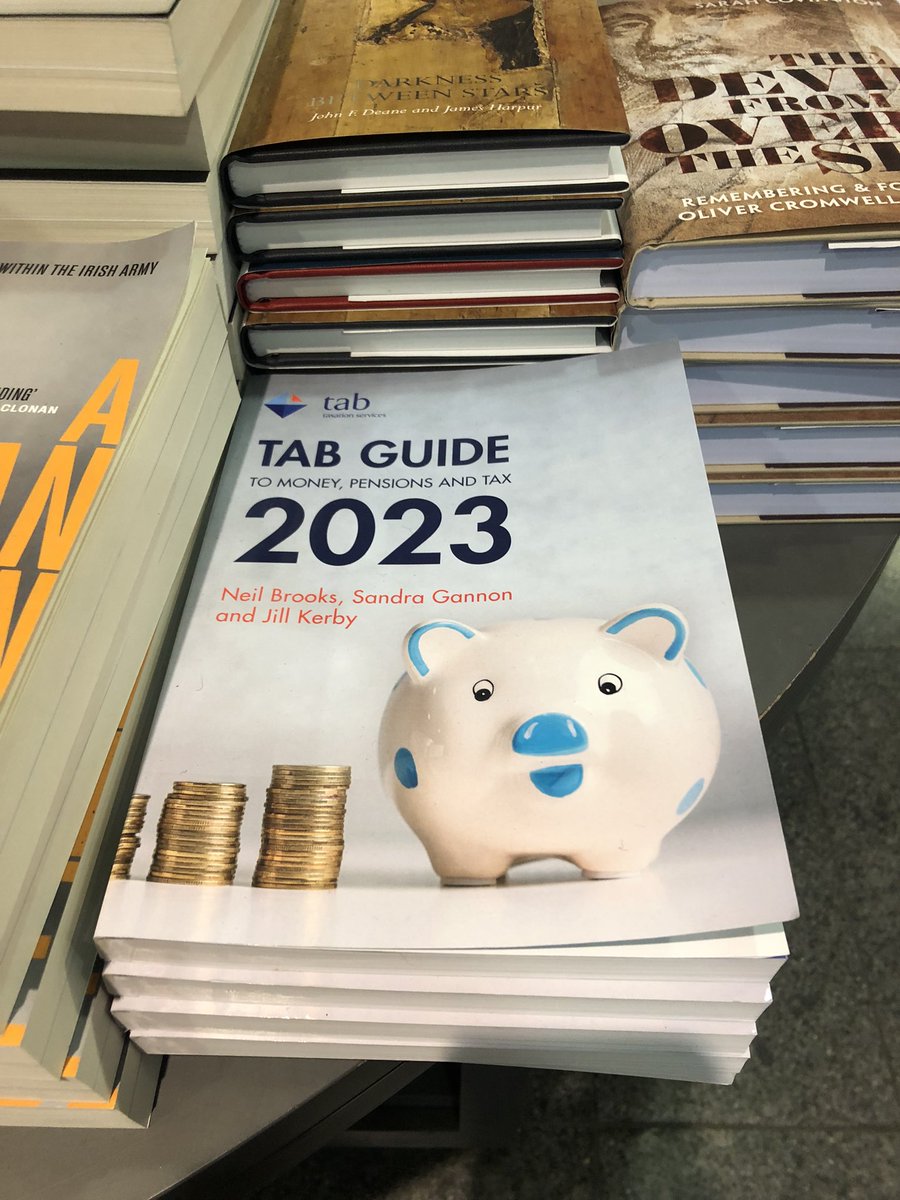 BrooksidePubSrv's tweet photo. The new edition of the annual indispensable guide to Irish #PersonalFinance, #taxation &amp; #pensions - TAB Guide 2023 now on sale wherever you buy your books from. On display here @Hodges_Figgis @TABGroupIE @JillKerby https://t.co/NBvi81TSwG