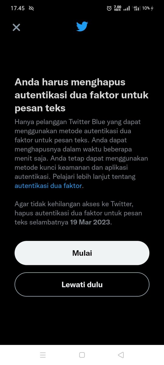 drprawedha's tweet photo. dipaksa copot, klo ngga ya kekunci.. pindah ke autentikasi lain https://t.co/iGqgT6sWn9