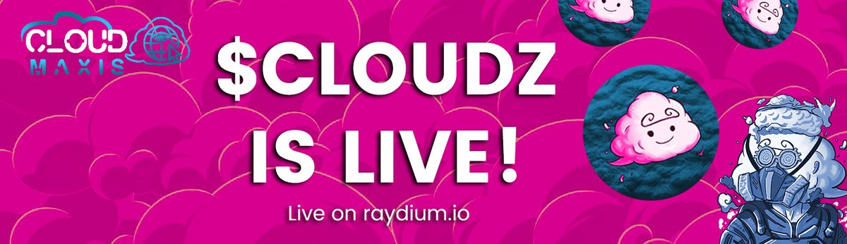 OFFICIAL .$CLOUDZ TOKEN IS LIVE!

OFFICIAL TOKEN ID : 8CcEBt8EWpfzfD9Yz1yBV87BxwfSqPvKojiUXjvfCdVc

Raydium link for Quick SWAP $CLOUDZ/SOL : 

raydium.io/swap?inputCurr…

Birdeye link for Live chart :

birdeye.so/token/8CcEBt8E…