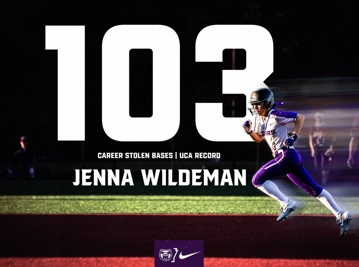 QUEEN OF THIEVES. 👑 <a href="/jenna_wildeman/">Jenna Wildeman</a> is your NEW all-time leader in stolen bases at UCA!

#BearClawsUp