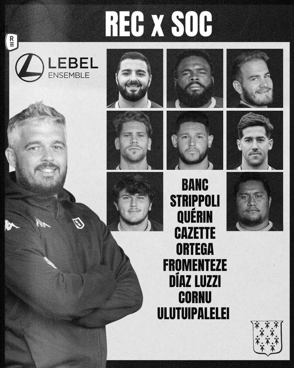 RennesRugby's tweet photo. REC Rugby
└ Nationale, composition
└ REC-SOC ⚫️
🗒 L’équipe qui va défier Chambéry. https://t.co/WpefzeX3Wi