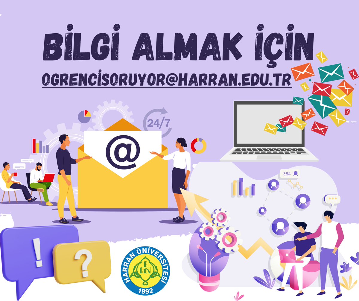 Mehmet Sabri ÇELİK (@mehmet_s_celik) on Twitter photo Sevgili öğrencilerimiz;
Ders kayıtları, harç ücreti ödeme, danışman onay sureci, eğitim-öğretim faaliyetleri vb. konularda sorun yaşamanız halinde 7/24 ulaşabileceğiniz ve en geç 24 saat içerisinde yanıt bulabileceğiniz ogrencisoruyor@harran.edu.tr
mail adresimiz hizmetinizdedir. Sevgili öğrencilerimiz;
Ders kayıtları, harç ücreti ödeme, danışman onay sureci, eğitim-öğretim faaliyetleri vb. konularda sorun yaşamanız halinde 7/24 ulaşabileceğiniz ve en geç 24 saat içerisinde yanıt bulabileceğiniz ogrencisoruyor@harran.edu.tr
mail adresimiz hizmetinizdedir.