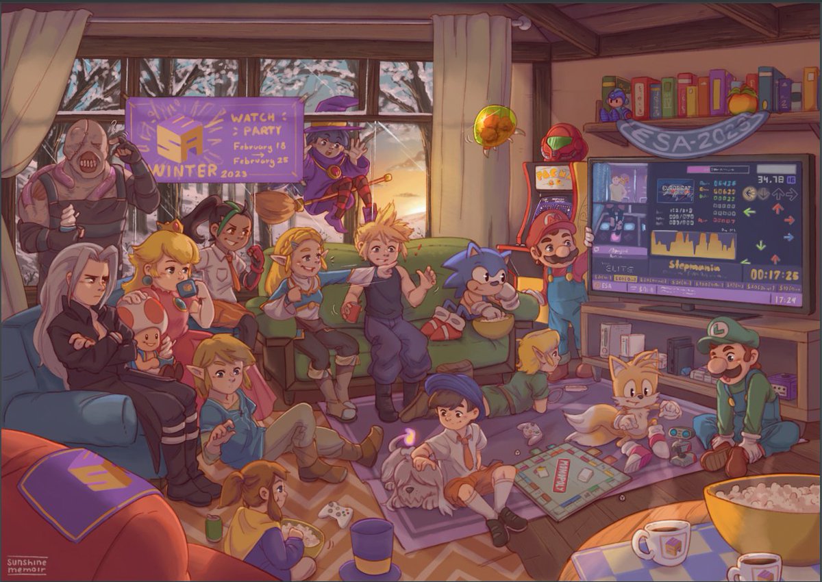 Looks like it's <a href="/esamarathon/">ESA Speedrunning Events</a> time!
Be sure to donate during the week for a very good cause😊 And, well, for a chance to win this poster drawn by me!
#ESAWinter23