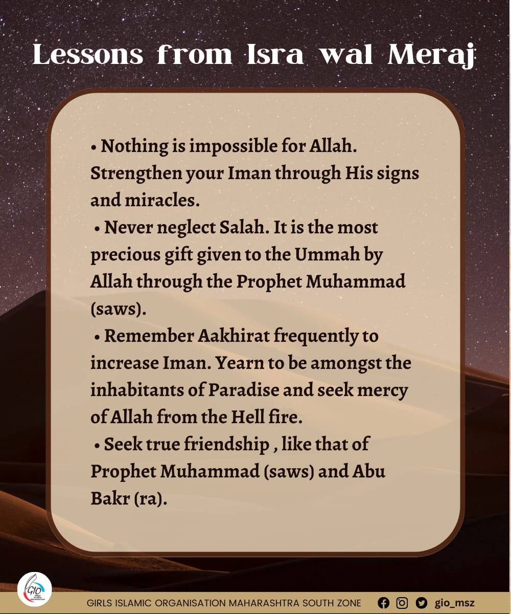 Giomsz1's tweet photo. Lessons from Isra wal Meraj
#Meraj #IsraWalMeraj #IslamForAll #MuhammadMercyForMankind #MuhammadForAll #KnowIslam https://t.co/7DzDZz0SzL