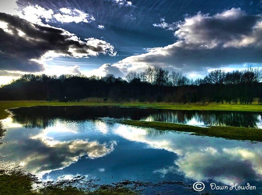 Cloud reflection in a massive puddle #reflection #sky #clouds #REFLECTION #photography #nature