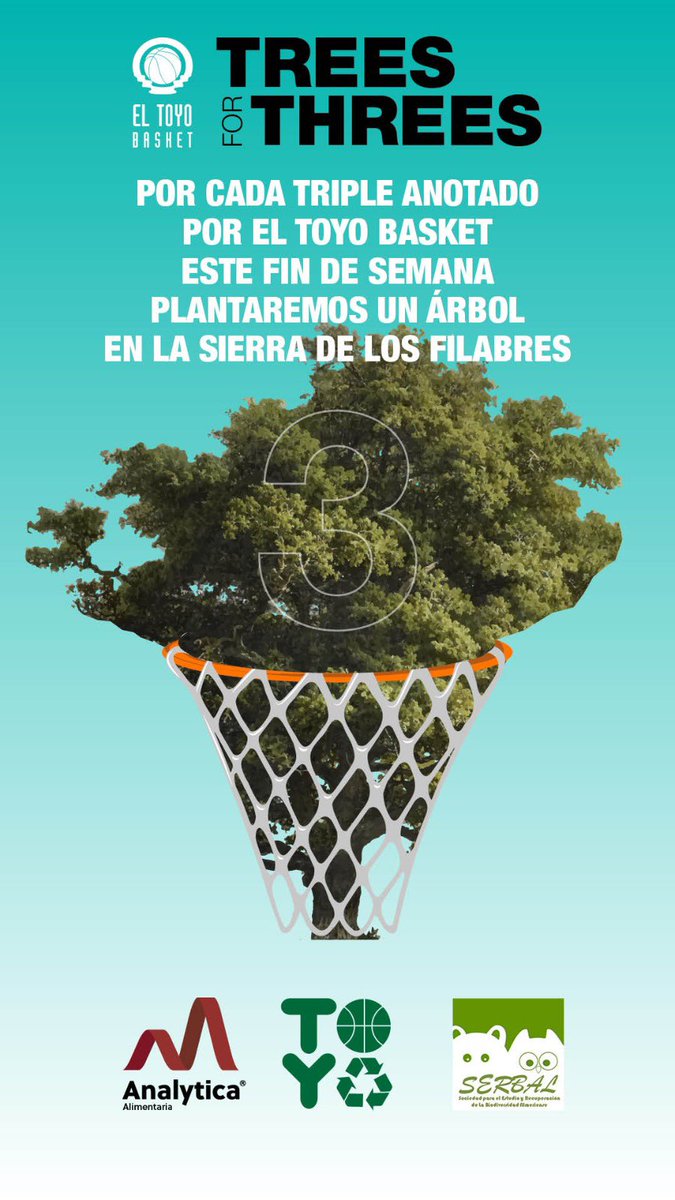 eltoyobasket's tweet photo. #TreesForThrees #VamosToyo #CreciendoEntreCanastas
#basketSOStenible
#Valorcesto
#Urbaser
@AlmeriaFAB https://t.co/73i2Jvjg2S