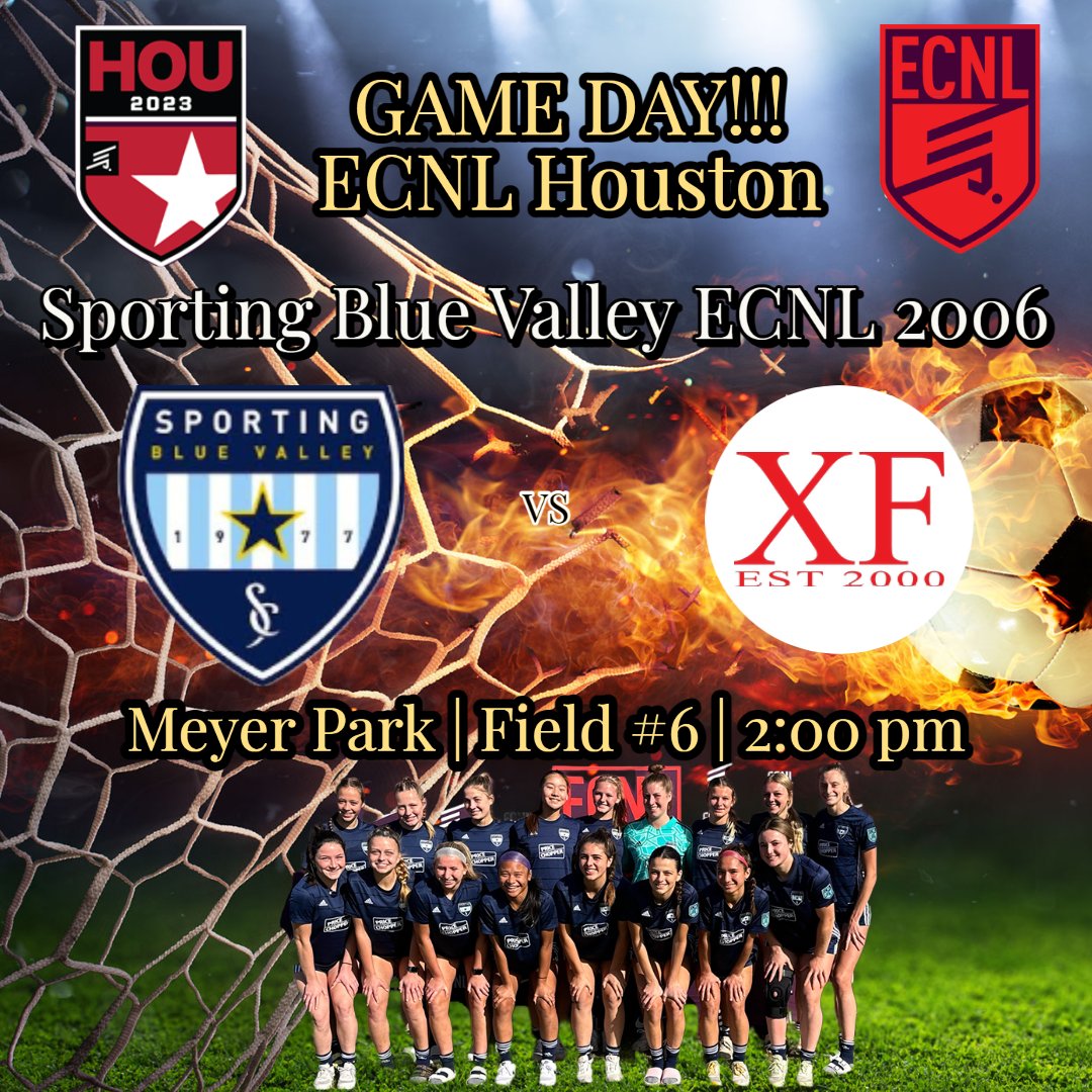 It's GAME DAY at #ECNLHOU!  Come check us out at 2:00 pm on Field #6.  LET'S GO SPORTING!!
<a href="/ECNLgirls/">ECNL Girls</a> <a href="/TopDrawerSoccer/">TopDrawerSoccer</a> 
<a href="/TheSoccerWire/">SoccerWire</a> <a href="/ImYouthSoccer/">ECNL/GA/Recruiting/College Soccer</a>  
<a href="/SBV_ECNL/">Sporting Blue Valley ECNL</a> <a href="/ImCollegeSoccer/">College Soccer Truth ™</a>
