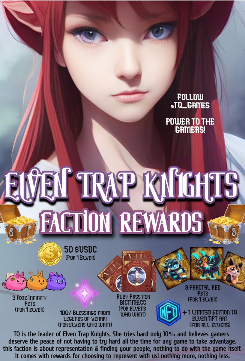 Chi_Kenn12's tweet photo. 🛡️Welcome to Altaira! 🛡️

Don't try hard, join ELVEN TRAP KNIGHTS in @PlayAltaira Faction Wars, Represent, Be proud, and Game with sauce!

🔴Discord: 
https://t.co/B7eDfpHZiC
🔴Private ETK Faction Channel: https://t.co/u6n64wHh0g

#ElvenTrapKnights #AltairanGuild #Altaira #FW https://t.co/OdKukl0NaQ