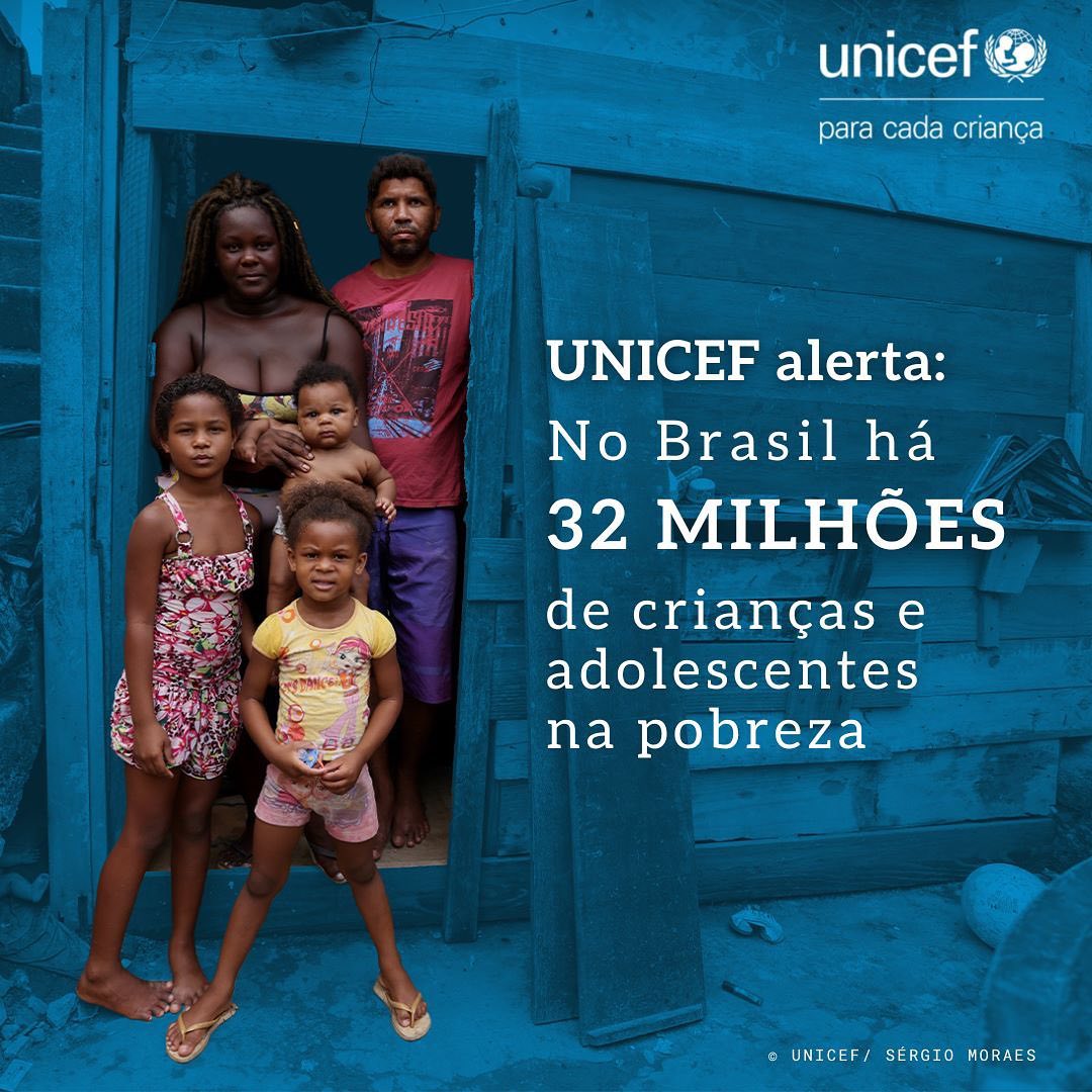 No Brasil, ao menos 32 milhões de meninas e meninos (63% do total) vivem na pobreza, em suas múltiplas dimensões: renda, educação, trabalho infantil, moradia, água, saneamento e informação.

Acesse a pesquisa lançada pelo <a href="/unicefbrasil/">UNICEF Brasil</a>: bit.ly/3I3yH2R