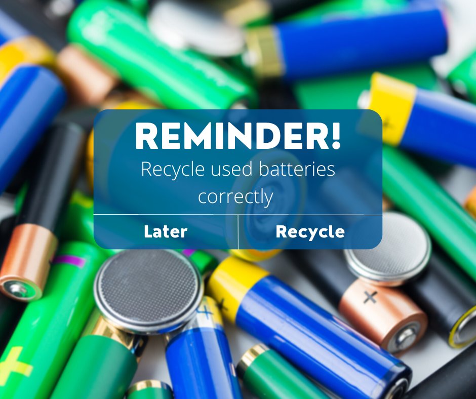 It's National Battery Day! It's important to know where to recycle used batteries. Here are some options:

🔋 Batteries Plus Bulbs
🔋 Lowes
🔋 Home Depot
🔋 Best Buy

To find a recycling location near you, visit call2recycle.org/nbd2023/.
#NationalBatteryDay #batteryrecycling