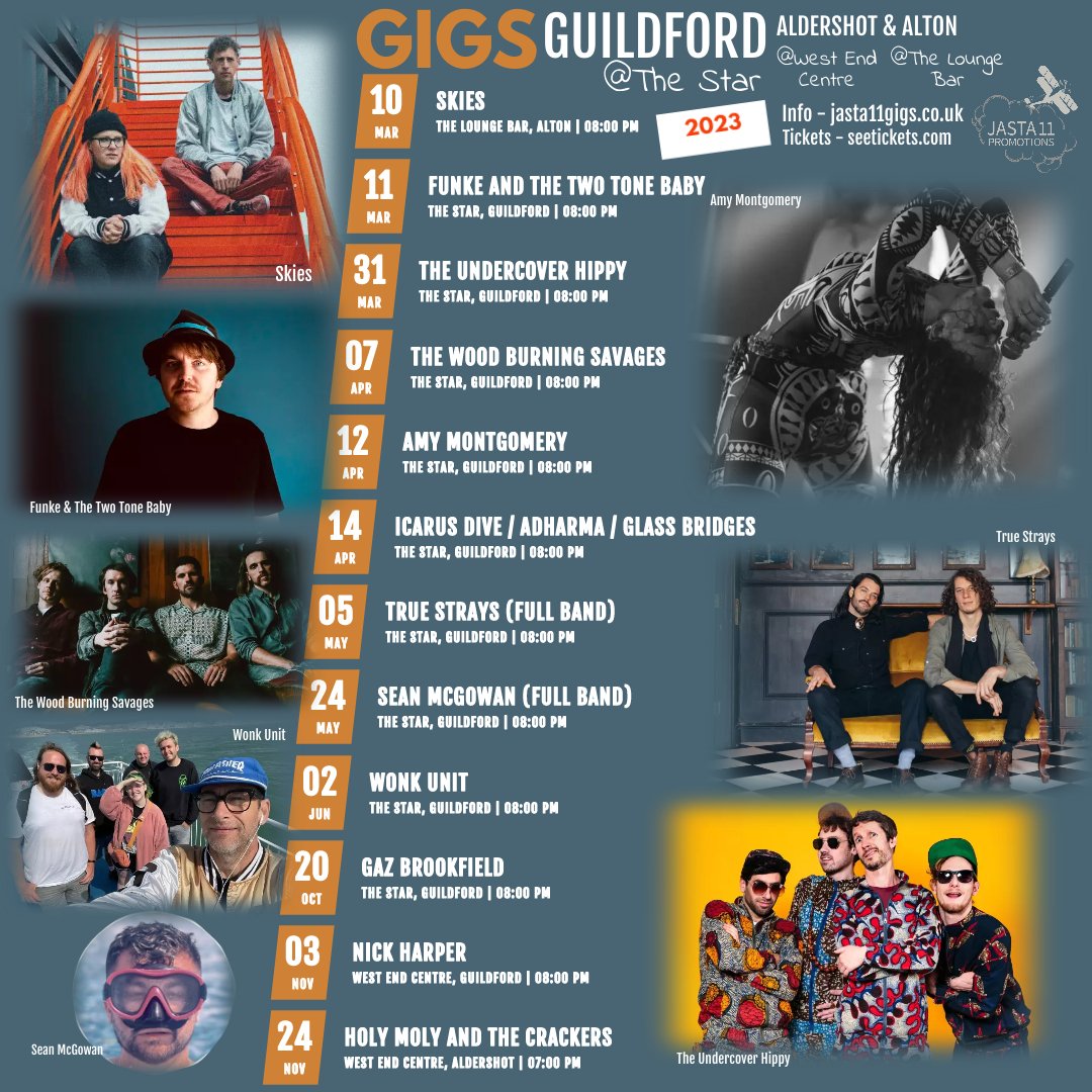 jasta11gigs's tweet photo. Updated gig poster! https://t.co/YAV26RVmXu for full deets and tickets #greatbandssmallvenues #supportlocallivemusic https://t.co/g7u9DnQGyI