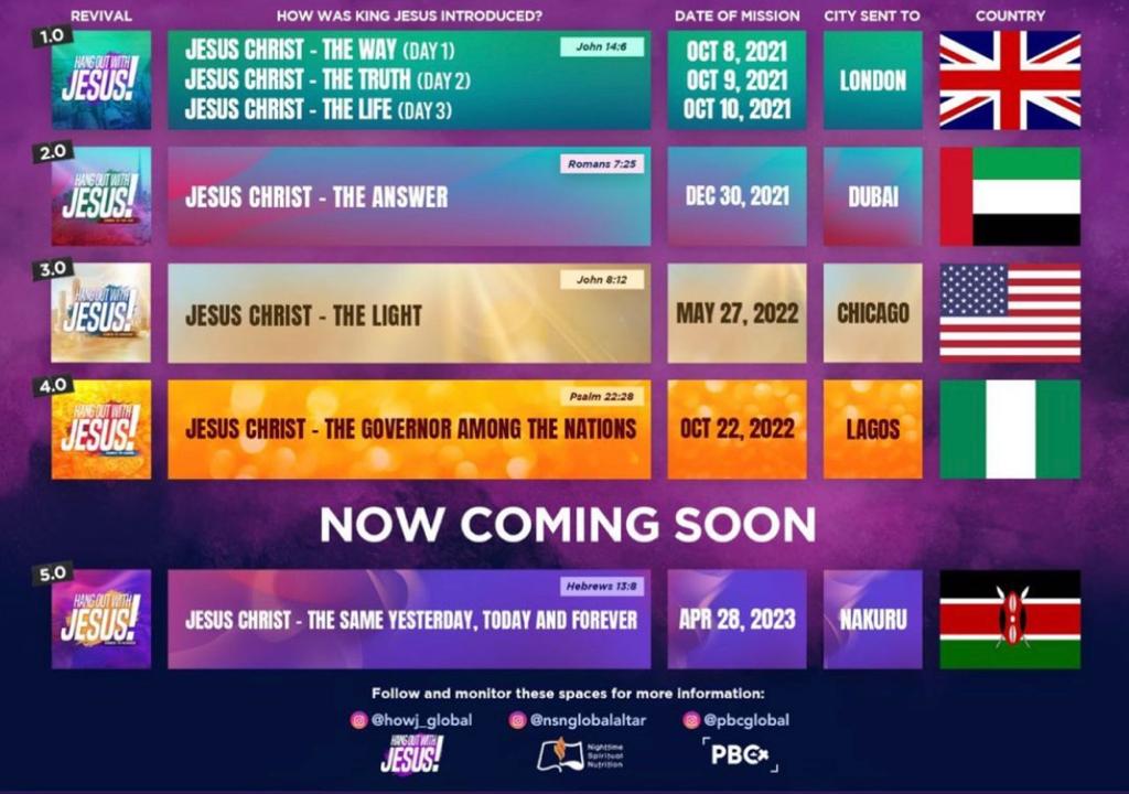 pbc_global's tweet photo. Hang out with Jesus Kenya is coming soon!
Location: Nakuru, Kenya
Date: April 28th, 2023
#April28 #HOWJ #HOWJKenya #KenyaweareComing #PBCGlobal #GlobalChurch #ThePrevailingandBoarderlesschurch https://t.co/Qb02V3cx2q