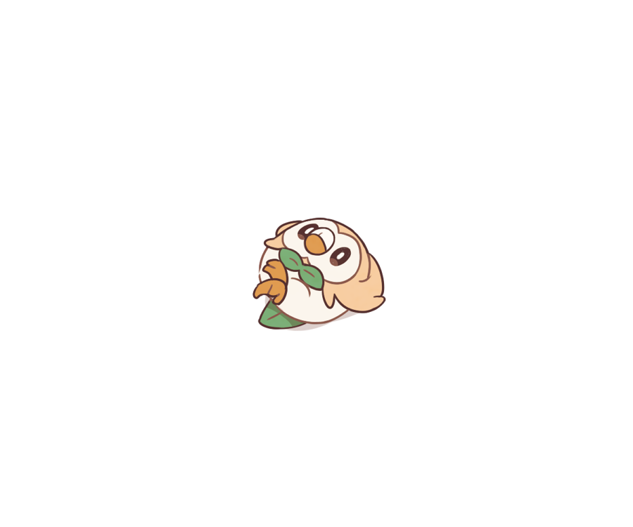 rowlet no humans pokemon (creature) white background animal focus simple background solo lying  illustration images