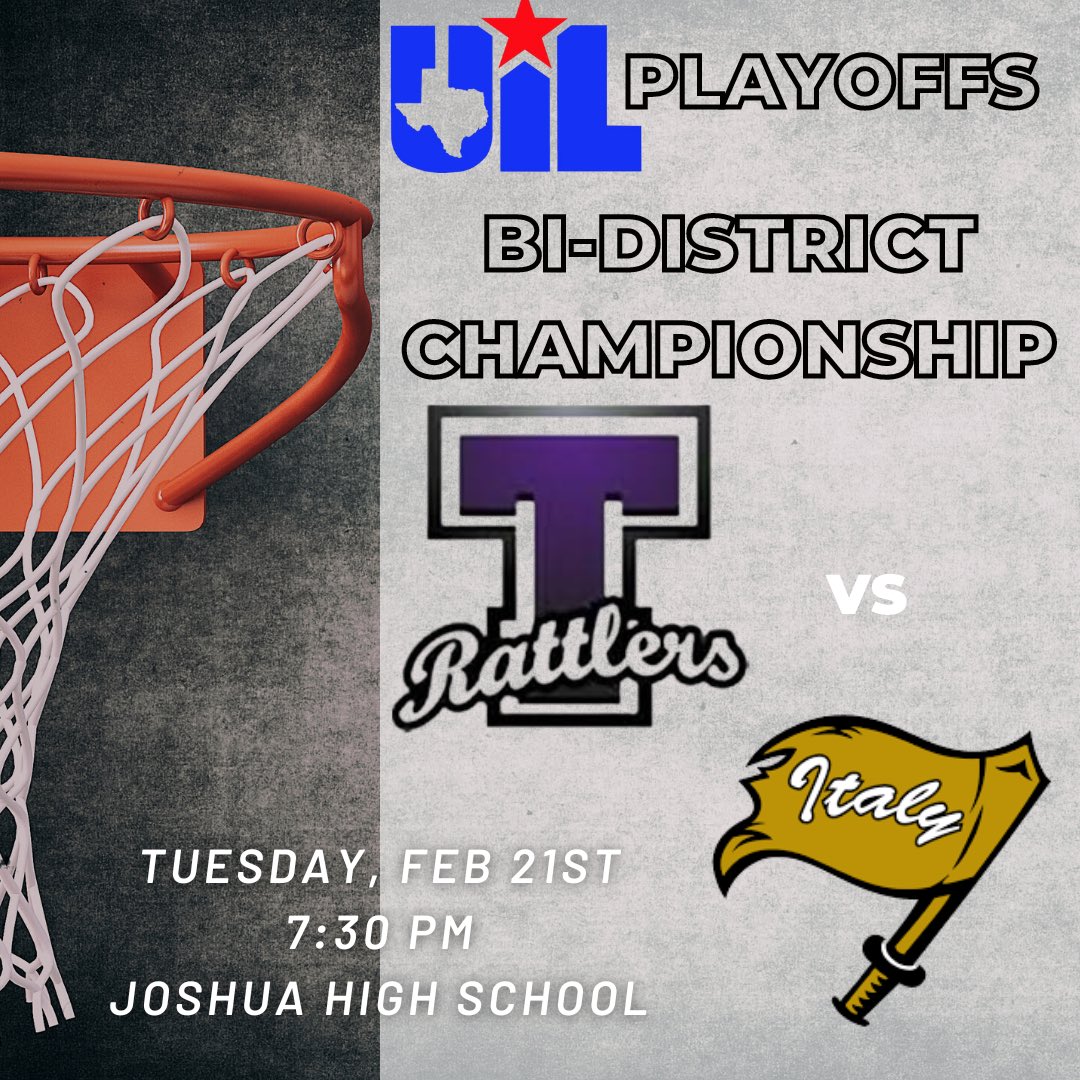Playoff time!  Let’s go! <a href="/hoopinsider/">Hoopinsider</a> <a href="/HoodCountyNews/">Hood County News</a> <a href="/RattlerRecruits/">Tolar ISD Athletics</a> <a href="/tolarhighschool/">🅃🄾🄻🄰🅁 🄷🄸🄶🄷 🅂🄲🄷🄾🄾🄻</a> @Tolar_ISD <a href="/coachrichbb22/">Scott Richardson</a>