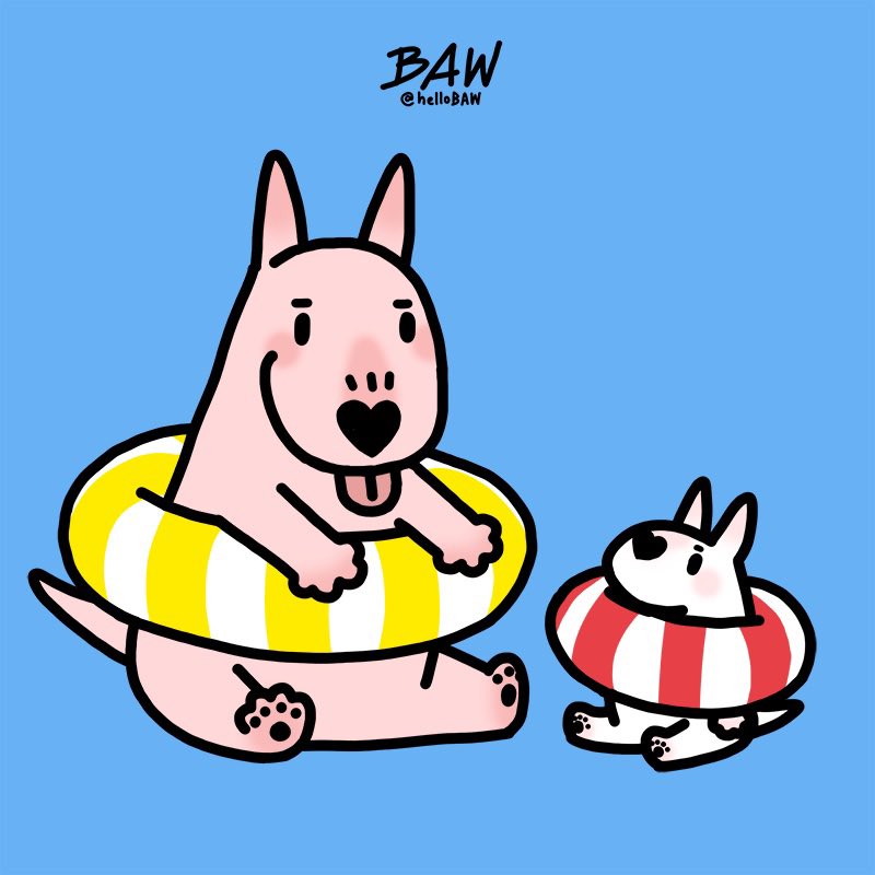 helloBAW's tweet photo. Pool-side bullies!
#helloBAW #BAW #bullterrier #illustration https://t.co/Q9F4ogmFo9