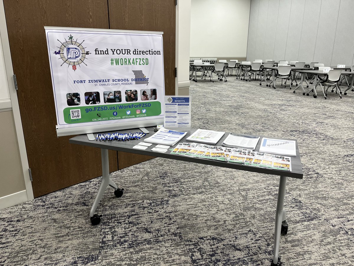 FZSDSUPT's tweet image. Great couple days at the Fort as we get into hiring season: welcomed 2 Zumwalt grads to return home and continue their careers with us, a dynamic special educator from out state MO &amp;amp; an outstanding teacher from NY. Job fair today to see who’s next to #work4FZSD #findYOURdirection