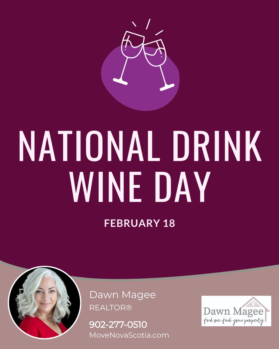 If wine is your love language then today is your day. Grab a glass (or bottle 😉) of your favorite wine, and celebrate. 

#wine #whitewine #nationaldrinkwineday #drinkwine #vineyards #winevineyards #redwine #NSwine #tipsyrealtor