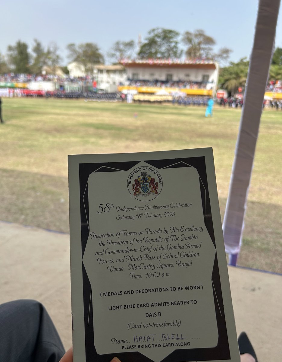 MalaysiaGambia's tweet photo. The Honorary Consul of Malaysia to The Gambia was honored to attend the celebration marking The 58th anniversary of The Gambia’s independence this morning.  #MalaysiaInTheGambia #happyindependenceday #ourhomeland #democracy #Prosperity #peace https://t.co/hB6DVGeTuF
