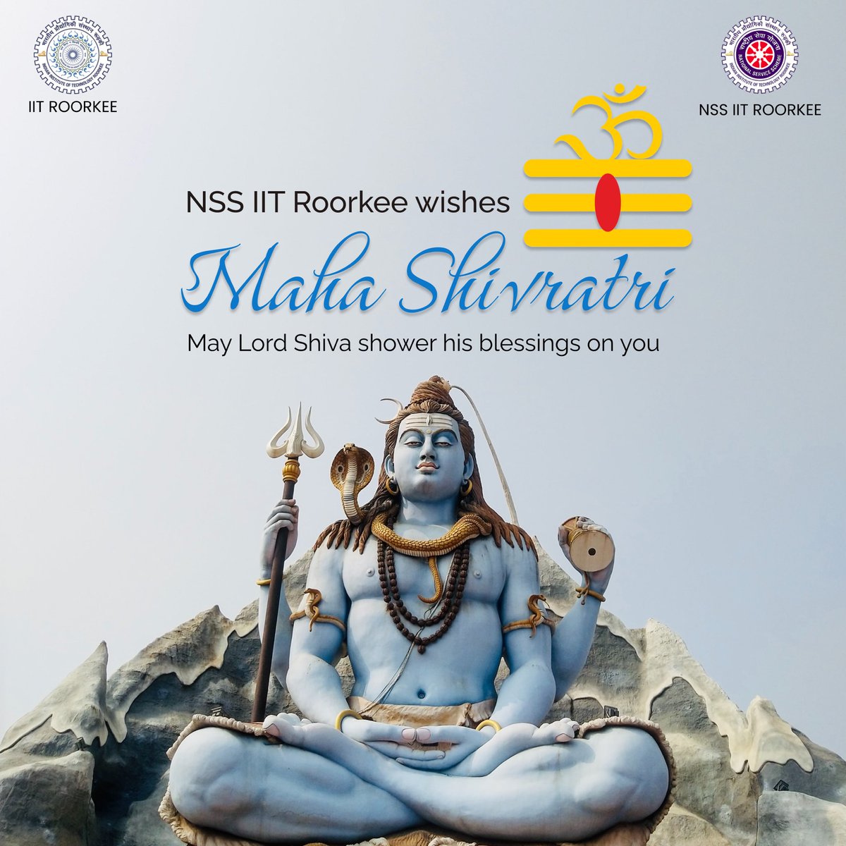 NSSIITROORKEE's tweet photo. NSS IIT Roorkee wishes you a Happy Mahashivratri and hopes that this festival brings peace, good fortune and health to empower you into a bright life.
@iitroorkee https://t.co/1cmatH2O3C